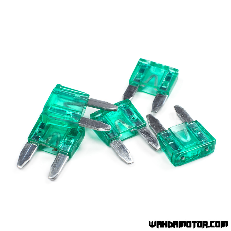 Flat fuse mini 30A 12mm green 5pcs